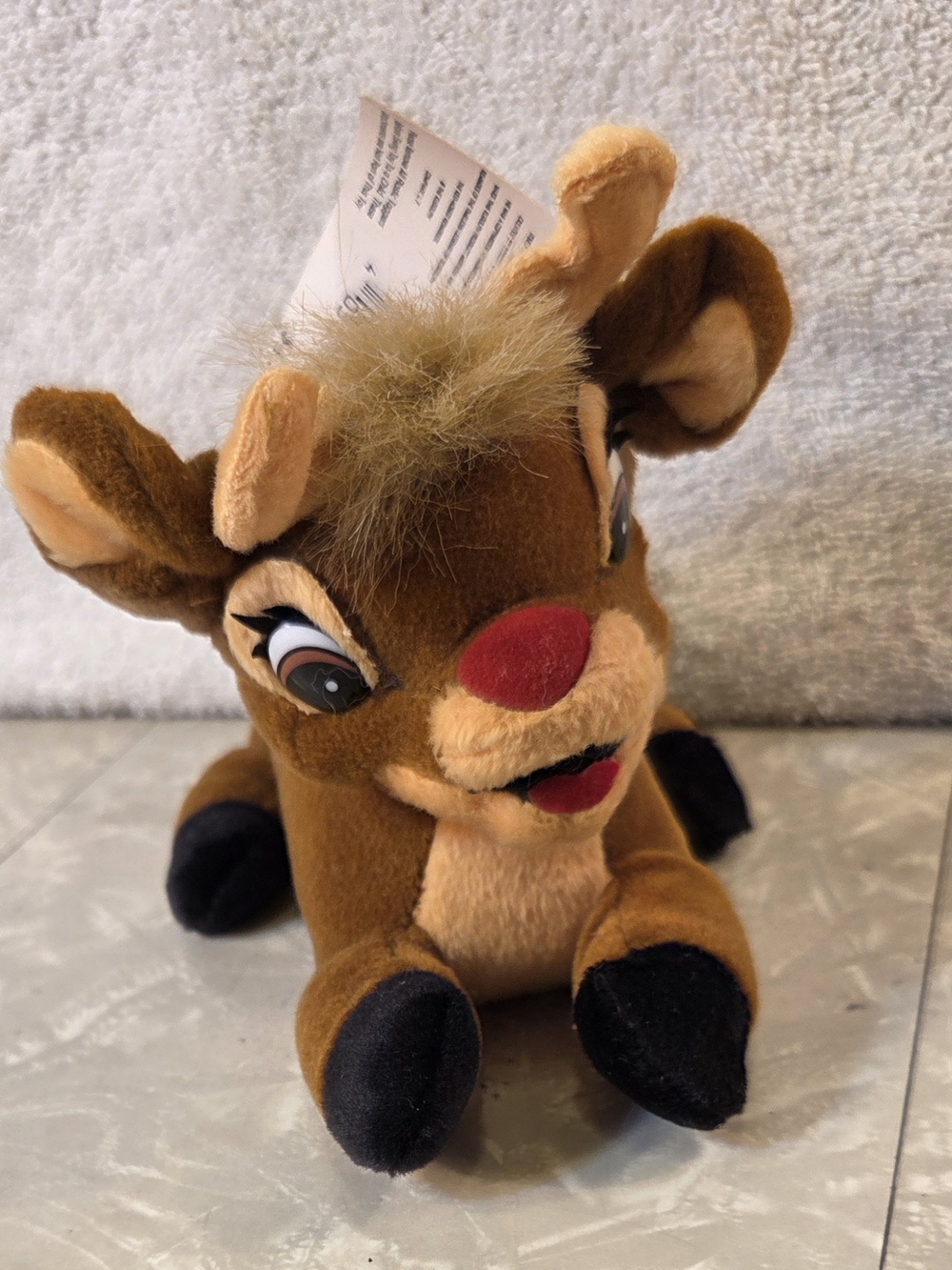 Vintage Rudolph The Red Nose Reindeer Holiday Stuffed Animal NEW
